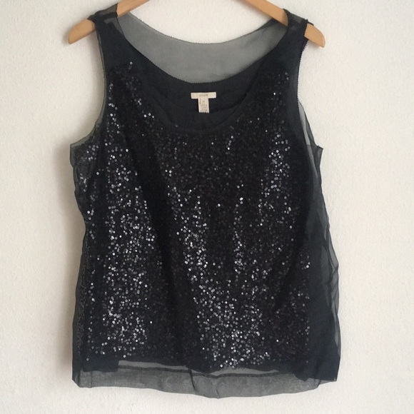 J. Crew Tops - J. crew 100% silk floating sequins cami, sz 12